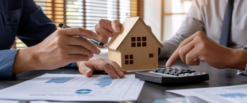 Property buyer reviewing contract and valuation report with buyers advocate in Melbourne